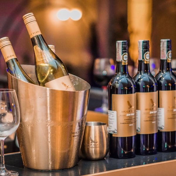 Wine bottles on top